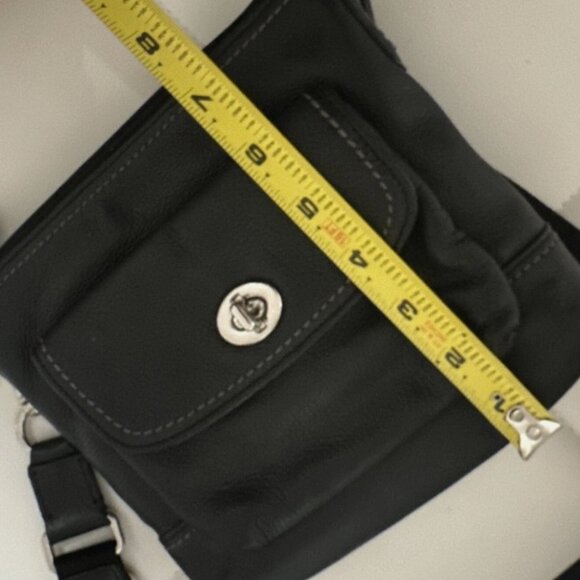 Coach Park Leather Swingpack F49170 Black Crossbody Purse - Picture 5 of 7